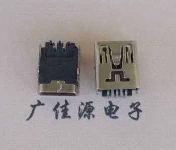 MINI USB前兩腳插座 90度臥式 端子DIP針腳定義