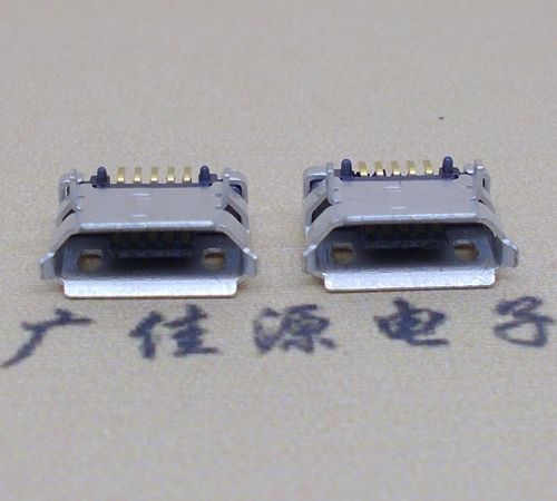 高品質Micro USB 5P B型口母座,5.9間距前插/后貼端SMT